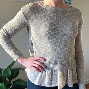 Maison Jules Light Sweater with Sheer Back